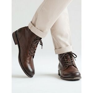 FRYE | Tyler Lace Up Cognac Brown Leather Boots Men’s Size 8